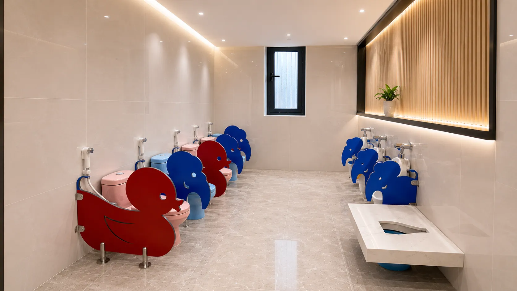 Thi công vách ngăn vệ sinh trường mầm non Compact HPL