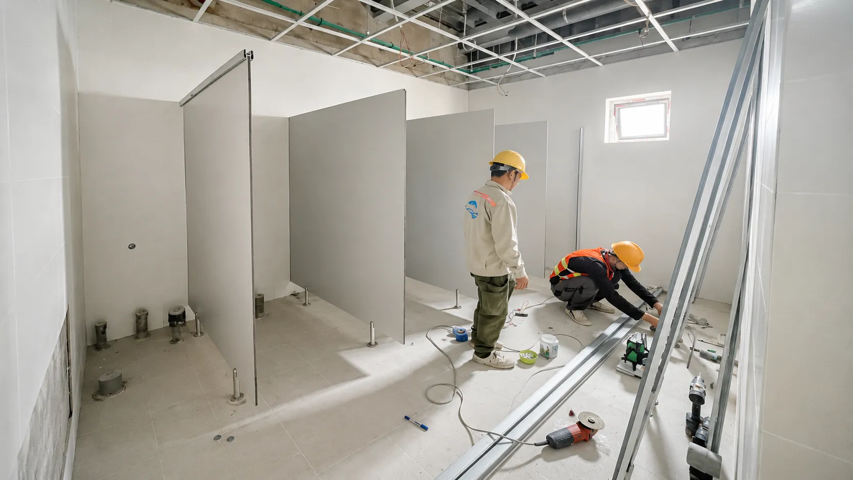 Quy trình thi công vách ngăn Compact HPL chuyên nghiệp